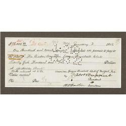 1922 Historic Sale of Babe Ruth Promissory Note.