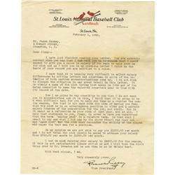 1925 Branch Rickey Signed Letter. Intriguing ty