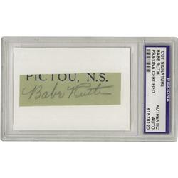 1930's Babe Ruth Signed Cut Signature. Every fi