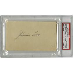 1930's Jimmie Foxx Signed Index Card. Those fam