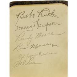 1935 Baseball Autograph Book Signed by Babe Ruth