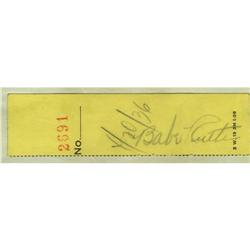 1936 Babe Ruth Signed Claim Tag. One quick thin