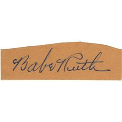 Babe Ruth Cut Signature.
