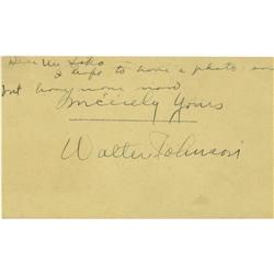 1938 Walter Johnson Signed Government Postcard.