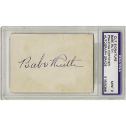 1940's Babe Ruth Signed Cut Signature, PSA Mint