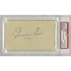 1960's Jimmie Foxx Signed Index Card. Post-care