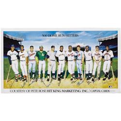 500 Home Run Club Poster Signed by Eleven. The