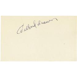 1980's Willard Brown Signed Index Card. The 200