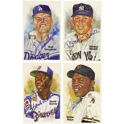 Hall of Famers Signed Perez-Steele Postcards Lot