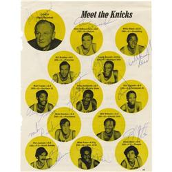1970-71 New York Knicks Team Signed Page. New Y