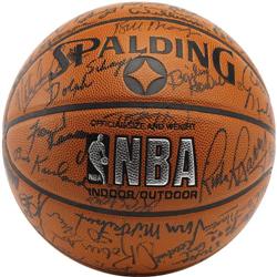 1980's-90's Hall of Famers Multi-Signed Basketba