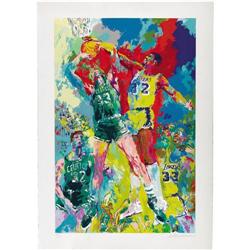 1988 Magic Johnson & Larry Bird Serigraph by Ler