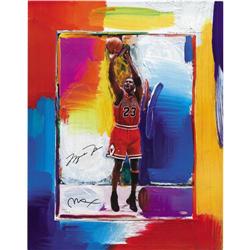 Michael Jordan Signed Peter Max Lithograph. Lim