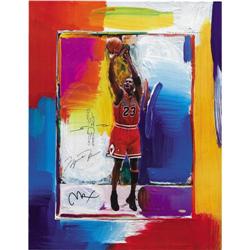 Michael Jordan Signed Peter Max Lithograph with
