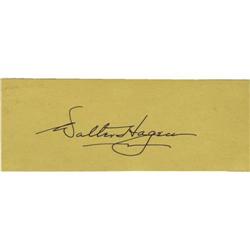 Walter Hagen Cut Signature.