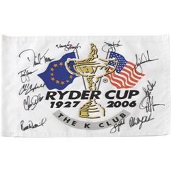 2006 Ryder Cup American Team Signed Pin Flag. V