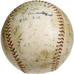 1918 Boston Red Sox Team Signed Baseball with Ba