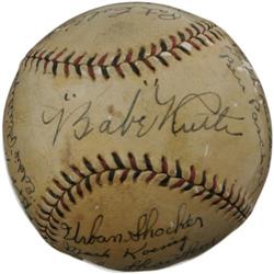 1927 New York Yankees Team Signed Baseball. Of