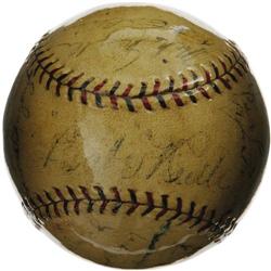 1928 New York Yankees Team Signed Baseball. Tho