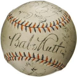 1934 New York Yankees Team Signed Baseball. His