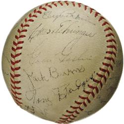 1936 Detroit Tigers Team Signed Baseball. The d