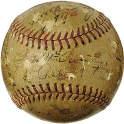 1936 New York Yankees Team Signed Baseball. A s