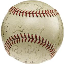1937 New York Yankees Team Signed Baseball. Thi