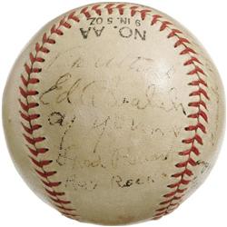 1940's Cy Young & Ed Walsh Signed Baseball. A l