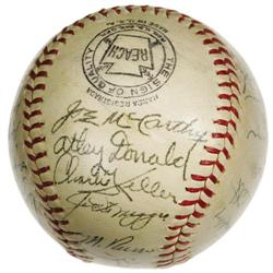 1942 New York Yankees Team Signed Baseball. Des