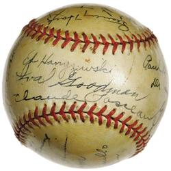 1944 Chicago Cubs Team Signed Baseball with Foxx