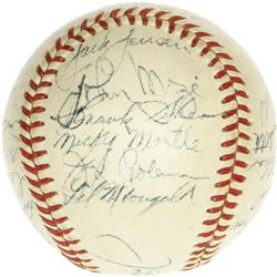 1951 New York Yankees Team Signed Baseball. Wide