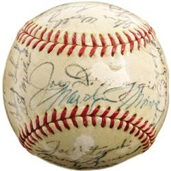 1951-52 New York Yankees Team Signed Baseball wi
