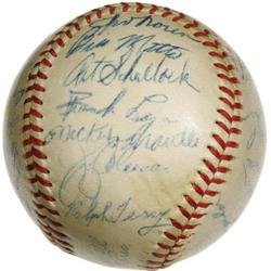 1954 New York Yankees Team Signed Baseball. Don