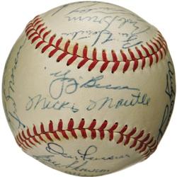 1956 New York Yankees Team Signed Baseball. Wid
