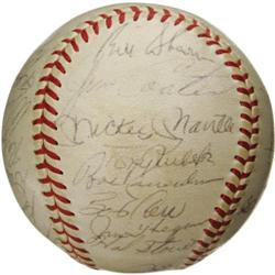 1960 New York Yankees Team Signed Baseball. Maz