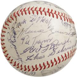 1969 Hall of Famers Multi-Signed Baseball. Jaw-