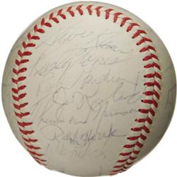 1972 New York Yankees Team Signed Baseball. Aft