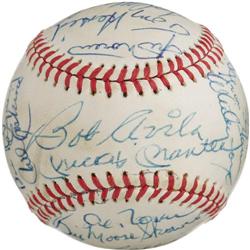 1980's New York Yankees Old Timers Signed Baseba