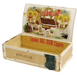 1890's "Big Run" Cigar Box with Buck Ewing. Don