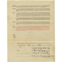 1929 Ernie Orsatti Signed Uniform Player's Contr