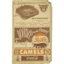 1951 St. Louis Browns "Eddie Gaedel Game" Scorec