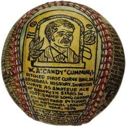 George Sosnak Folk Art Baseball, Candy Cummings.
