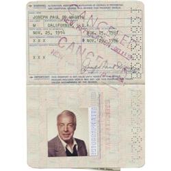 1981 Joe DiMaggio Signed Passport. Official gov