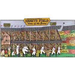 Ebbetts Field Original Artwork by Glaubach. C