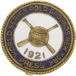 1921 World Series Press Pin. The Yanks got thei