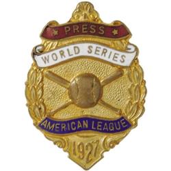 1927 World Series Press Pin (New York Yankees).