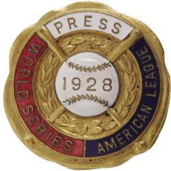 1928 World Series Press Pin (New York Yankees).