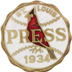 1934 World Series Press Pin (St. Louis). If you