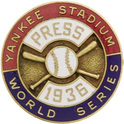 1936 World Series Press Pin (New York Yankees).