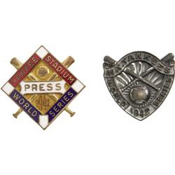1941-42 World Series Press Pins Lot of 2 (New Yo